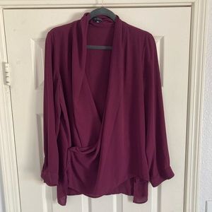 Bordeaux color wrap blouse